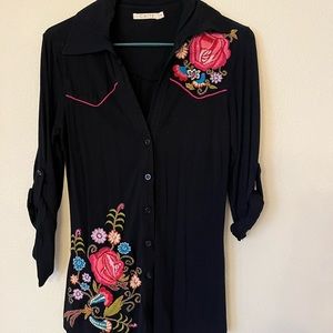 Gorgeous Embroidered Western Shirt Cotton by Caite